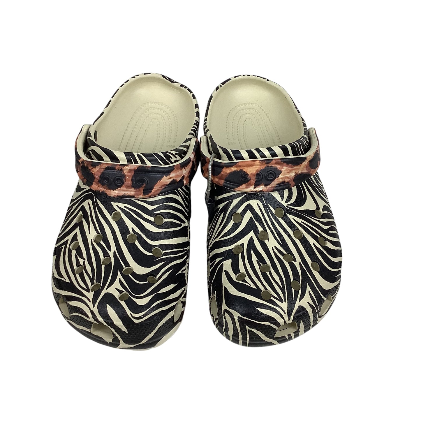 Shoes Flats By Crocs In Animal Print, Size: 9