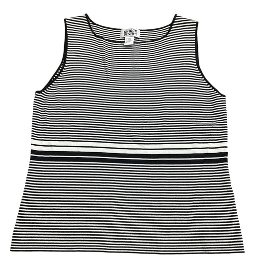 Top Sleeveless By Chicos In Striped Pattern, Size: L