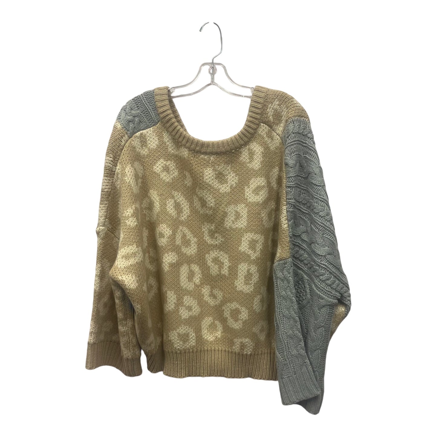 Sweater By Pol In Grey & Tan, Size:M