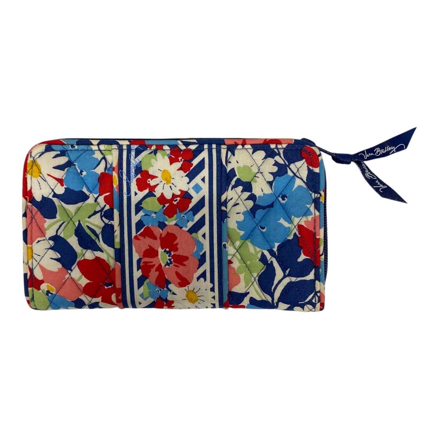 WALLET by VERA BRADLEY In BLUE & RED & WHITE, Size: MEDIUM