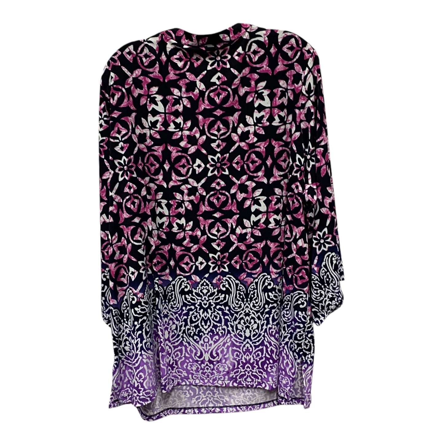 Top Ls By Susan Graver In Black & Pink, Size:2X