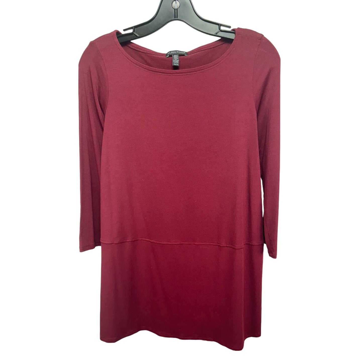 Red Top Long Sleeve Designer Eileen Fisher, Size XS