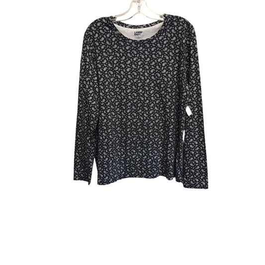 BLACK & WHITE TOP LS by LANDS END Size:L