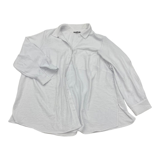 WHITE BLOUSE LS by ADRIANNA PAPELL Size:3X