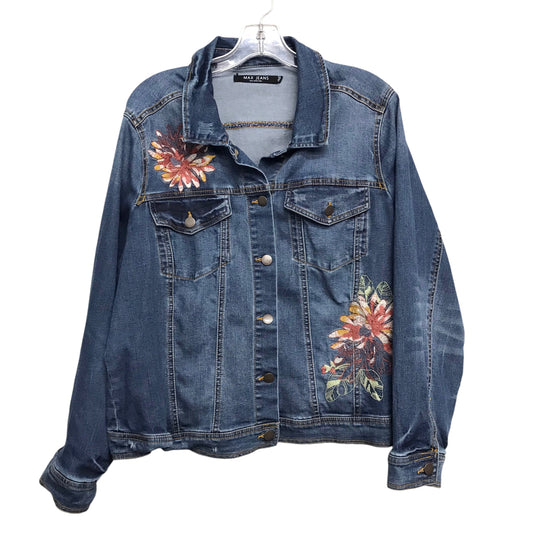 Jacket Denim By Max Studio In Blue Denim, Size:1X