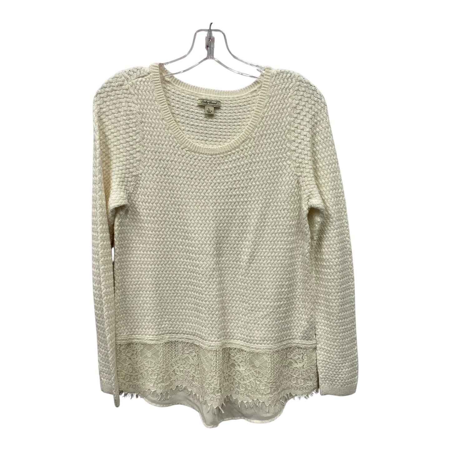 Sweater By Lucky Brand In Cream, Size:L