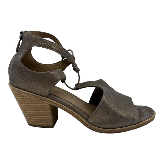 GREY SANDALS HEELS BLOCK by EILEEN FISHER Size:8