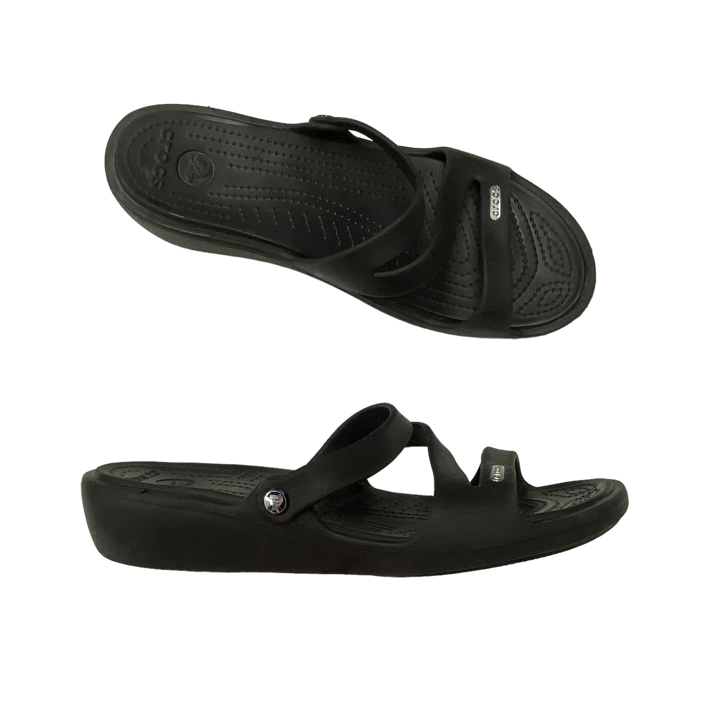 BLACK SANDALS FLATS by CROCS Size:10