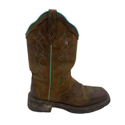 Boots Western By Justin In Brown, Size:8