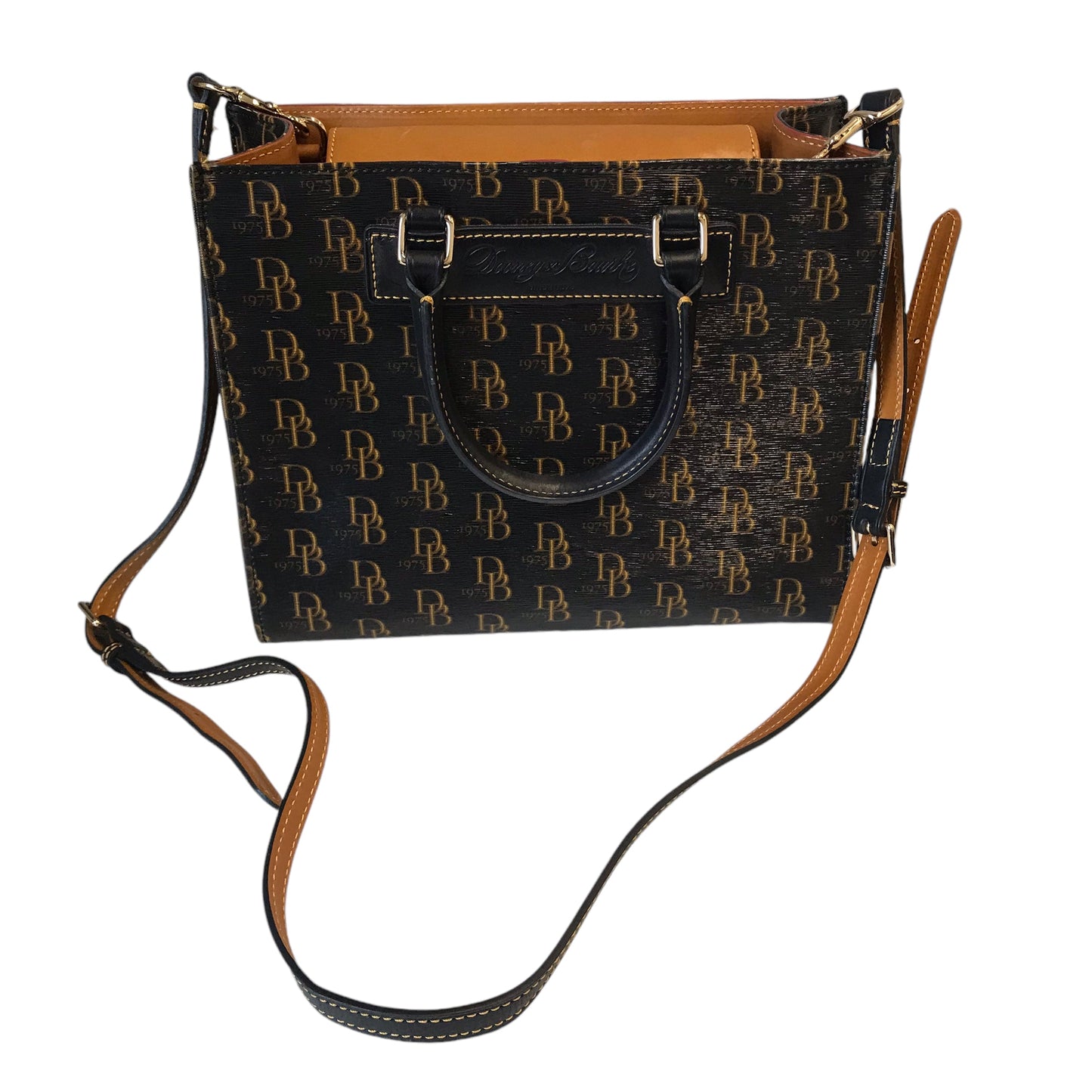 Handbag Designer By Dooney And Bourke In Black & Brown, Size:Medium