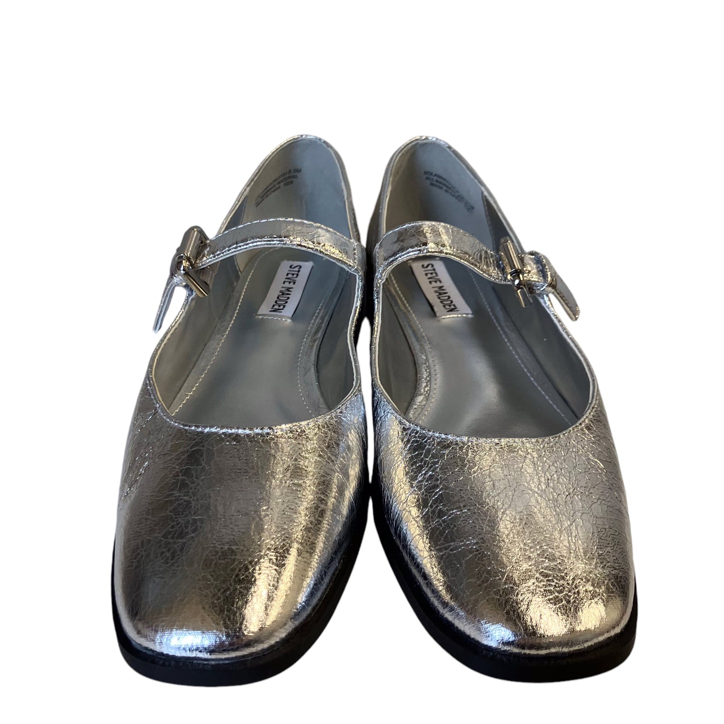 Shoes Flats By Steve Madden In Silver, Size:8.5