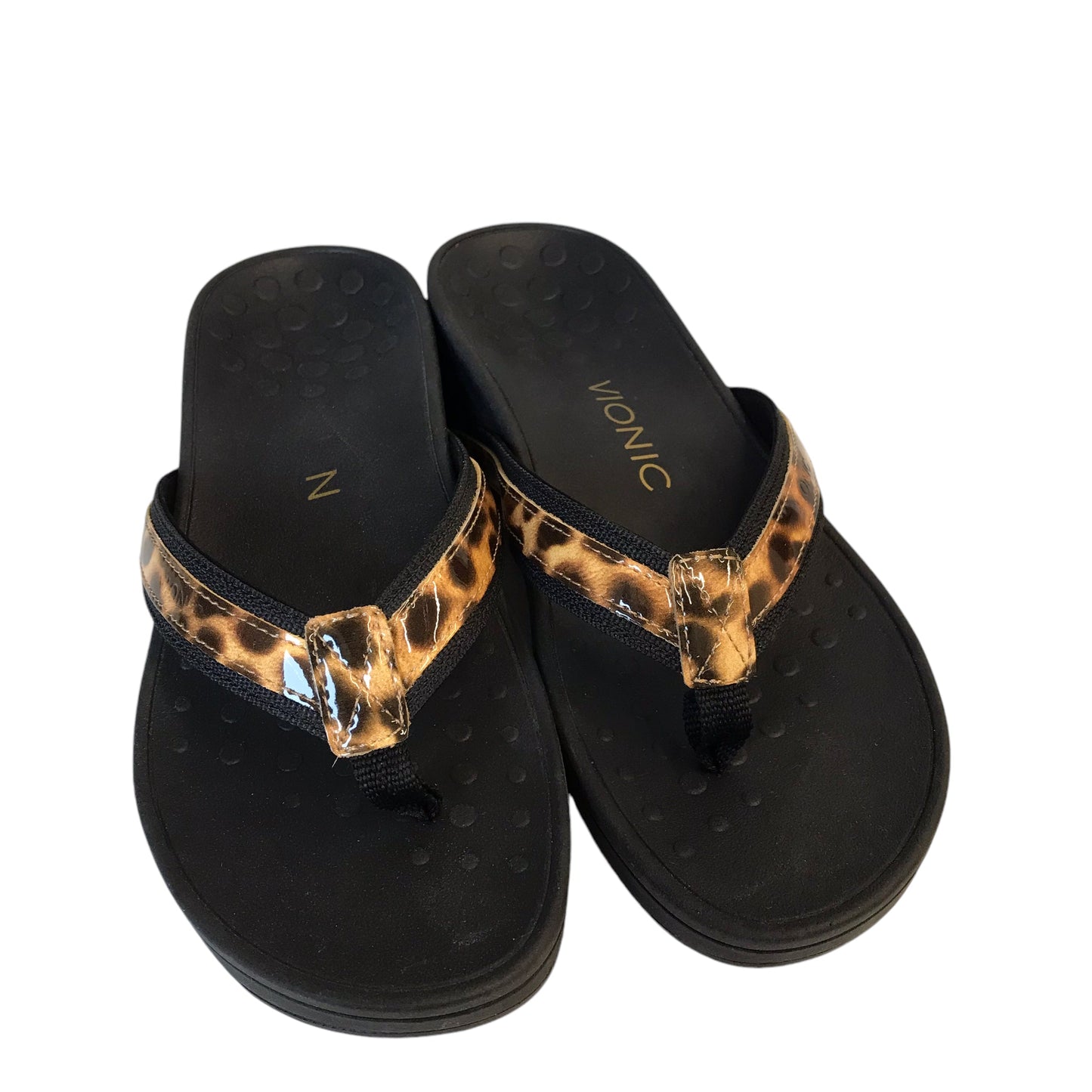 SANDALS FLIP FLOPS by VIONIC In ANIMAL PRINT, Size: 7