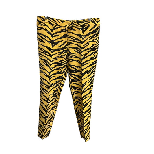 Pants Luxury Designer By Moschino In Black & Yellow, Size:8