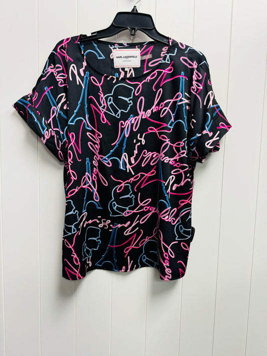 Black & Pink Top Short Sleeve Karl Lagerfeld, Size L