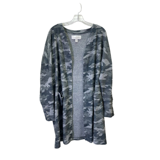 Cardigan By French Laundry In Camouflage Print, Size:2X