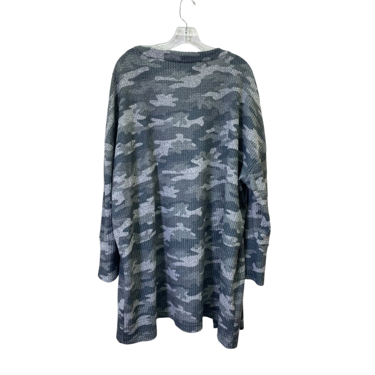 Cardigan By French Laundry In Camouflage Print, Size:2X