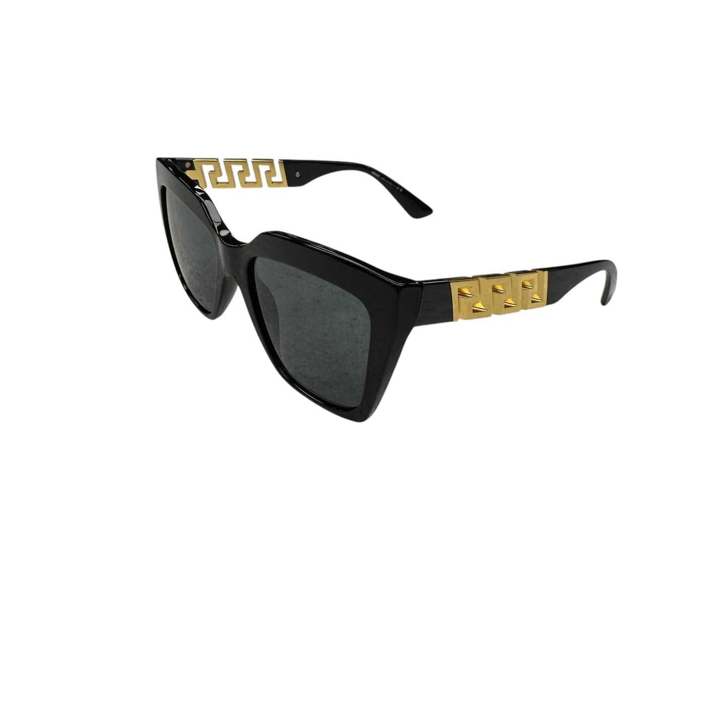 Sunglasses Luxury Designer By Versace In Black & Gold