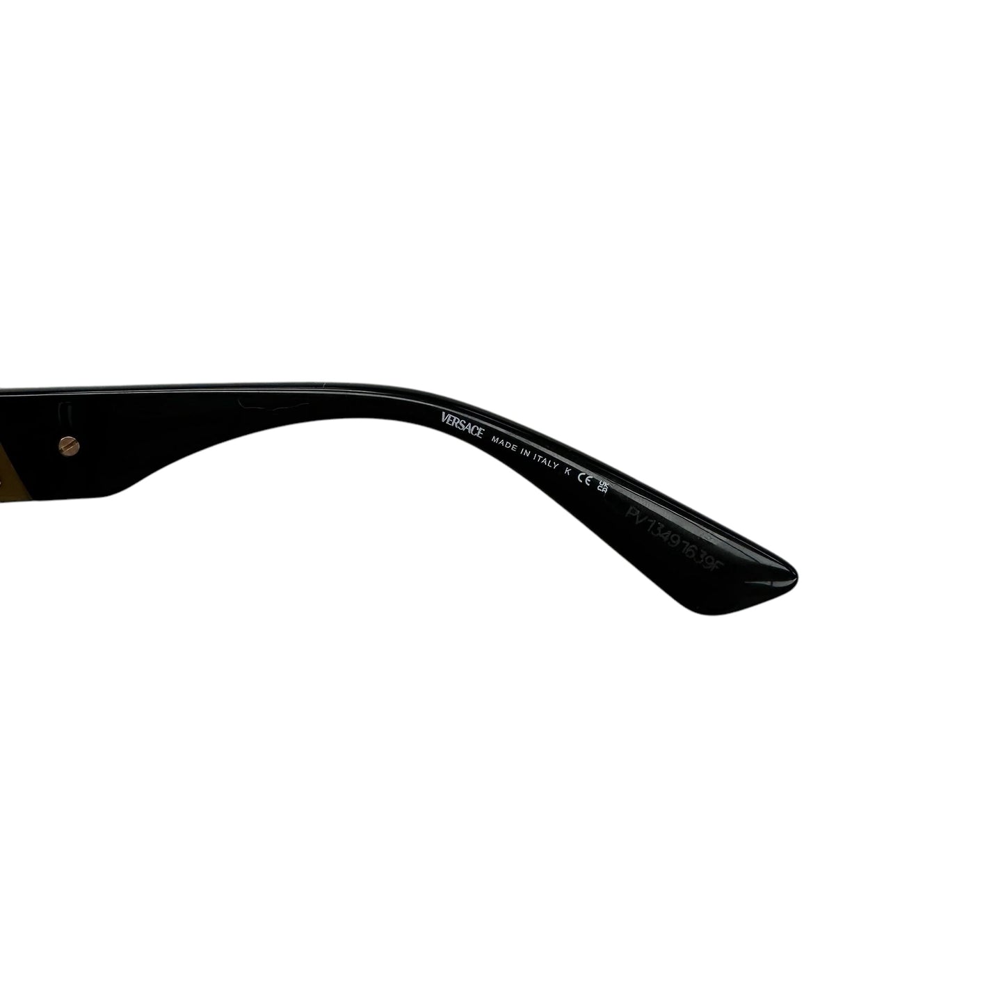 Sunglasses Luxury Designer By Versace In Black & Gold