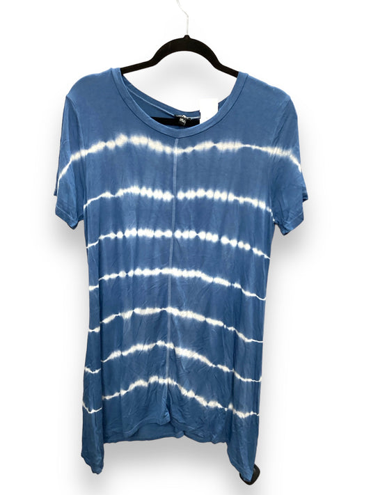 Top Short Sleeve By Cable And Gauge In Blue & White, Size: L