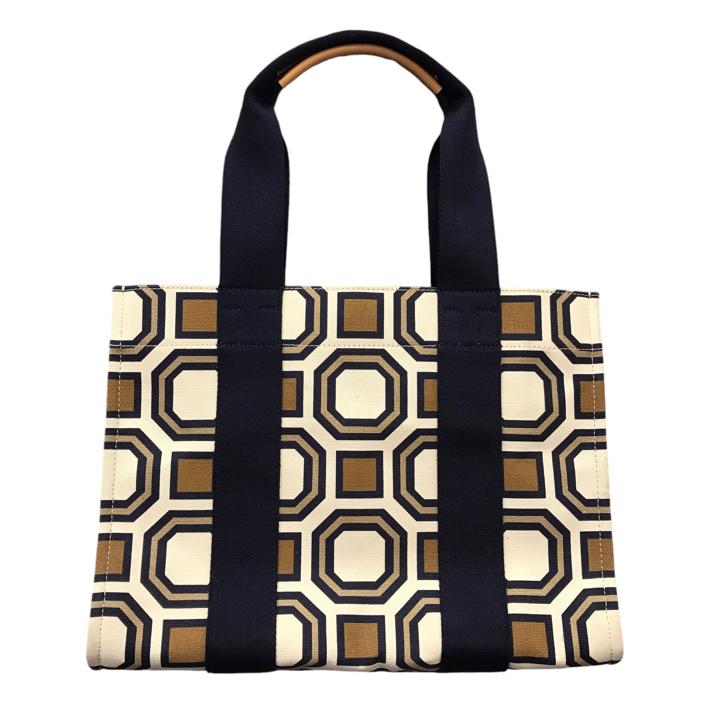 Tote Designer By Tory Burch In Blue & Cream, Size:Large