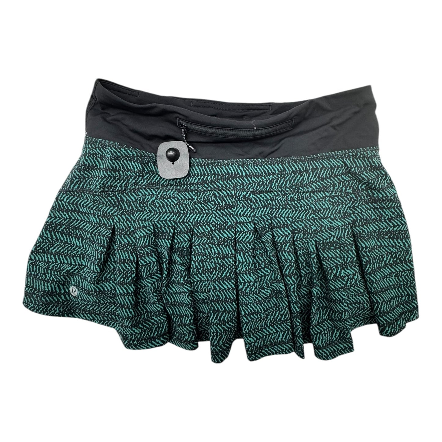 Athletic Skirt By Lululemon In Black & Green, Size: 4