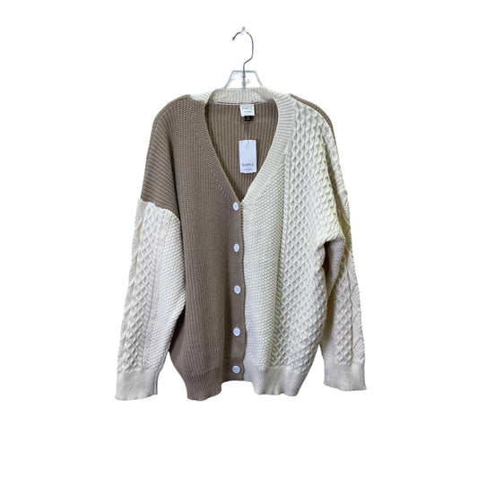 Sweater Cardigan By Simple In Cream, Size:1X