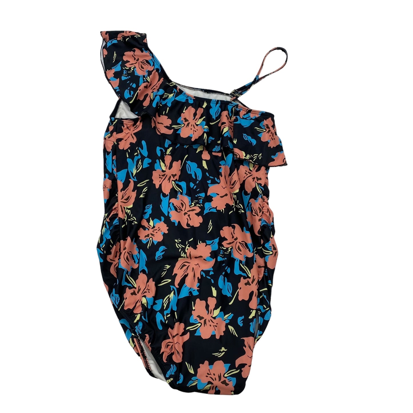 FLORAL PRINT    CLOTHES MENTOR MAT SWIMSUIT, Size L