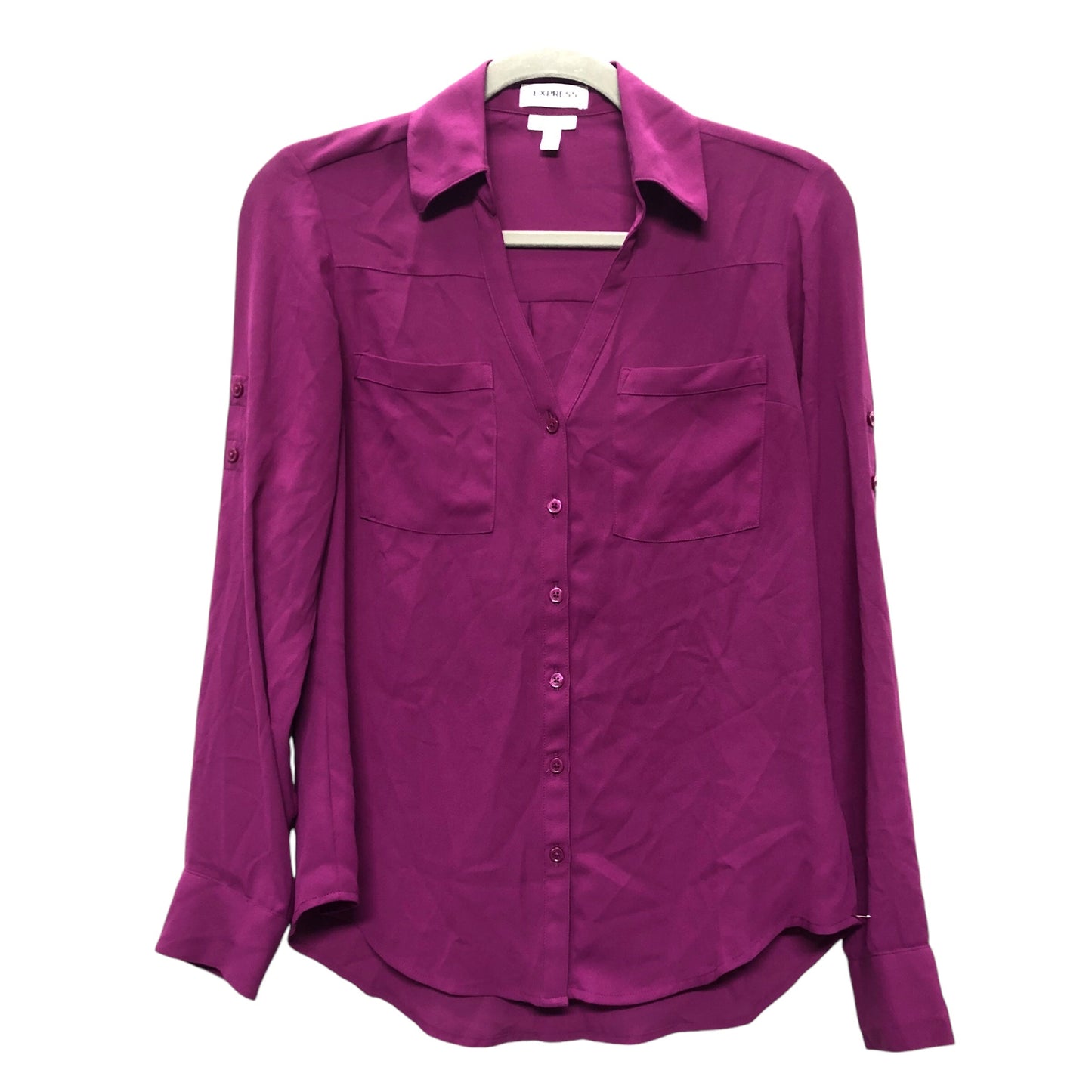 Blouse Ls By Express In Purple, Size:Xs