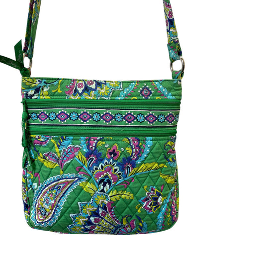 Handbag By Vera Bradley In Green & Purple, Size:Medium