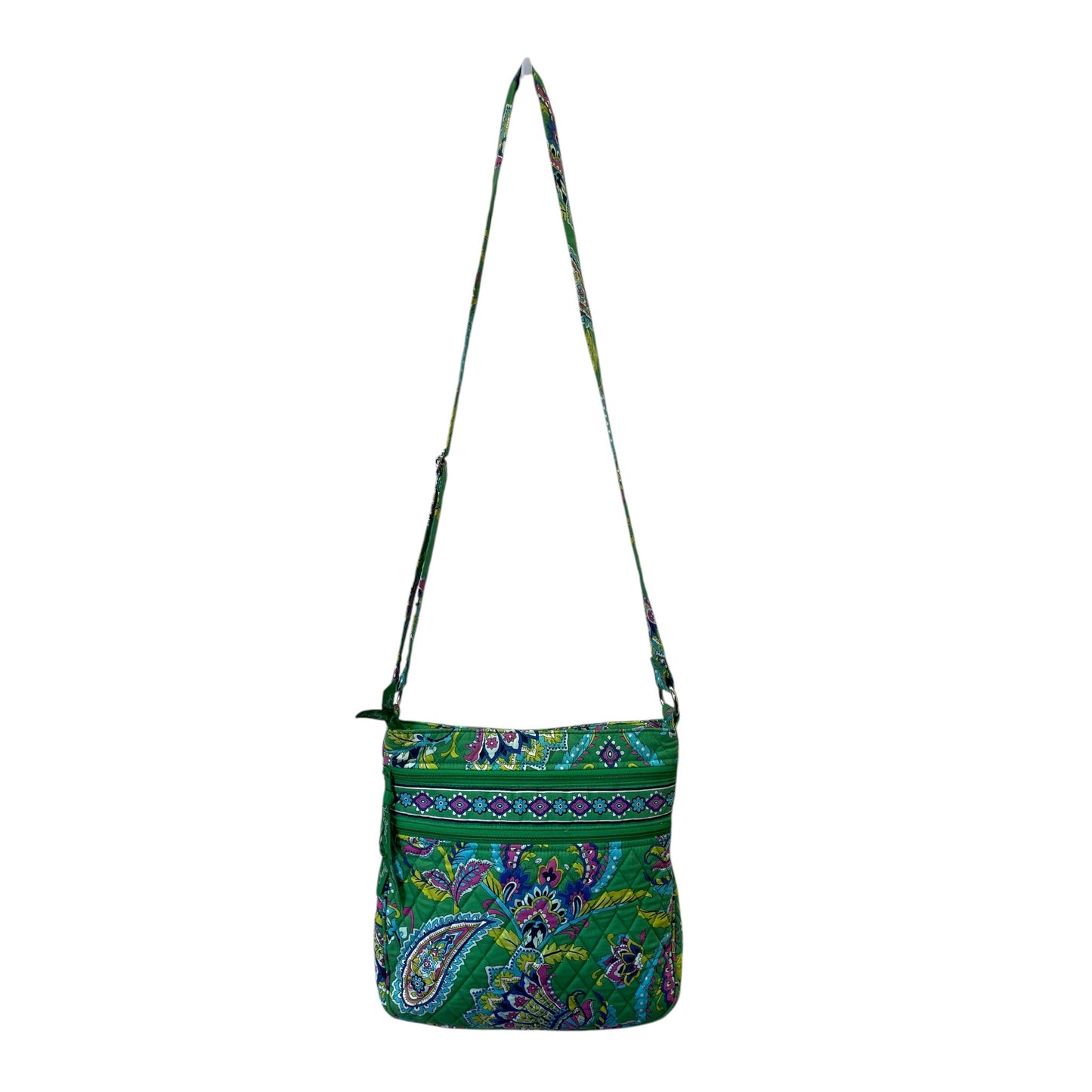 Handbag By Vera Bradley In Green & Purple, Size:Medium