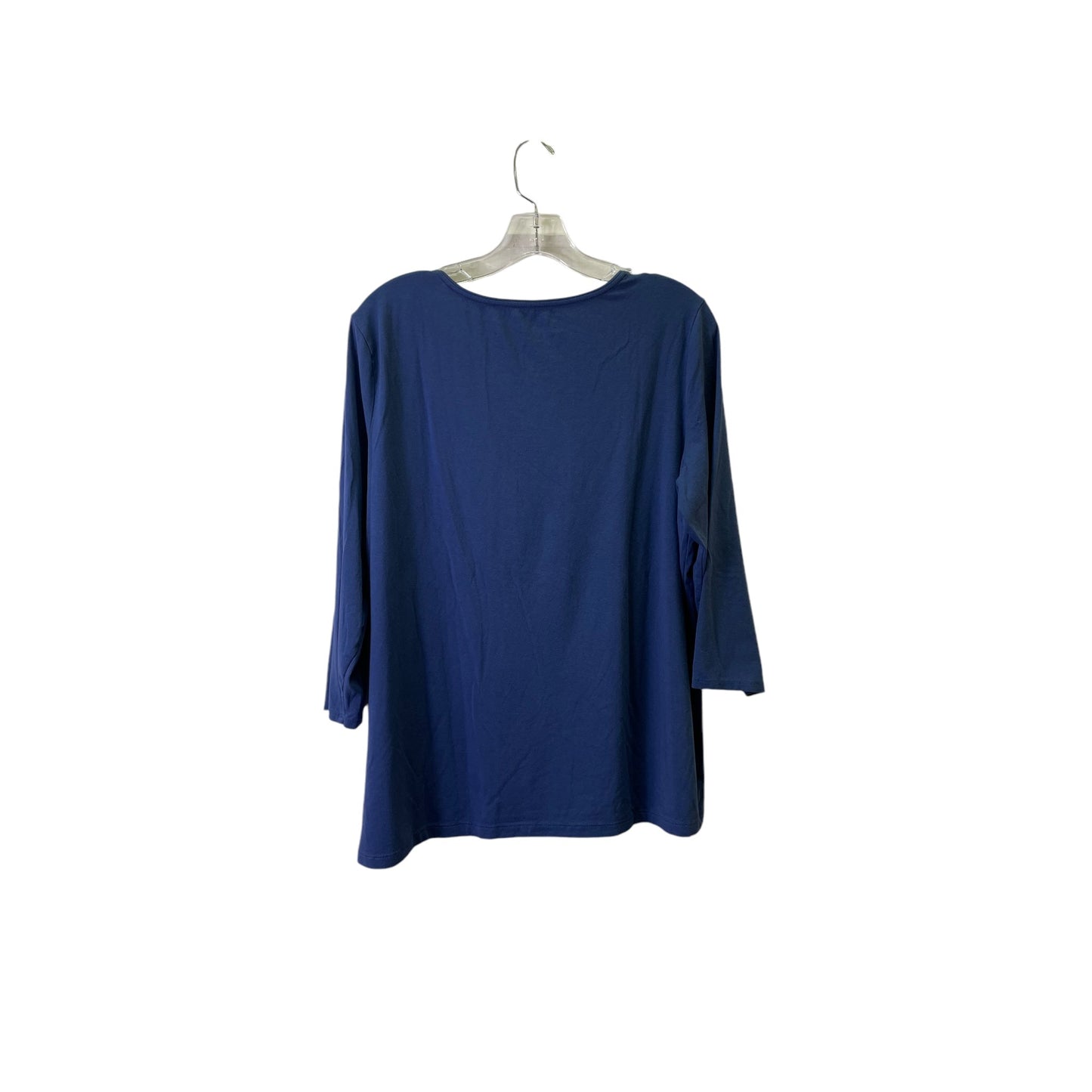 Top 3/4 Sleeve Basic By Chicos In Blue, Size:Xl