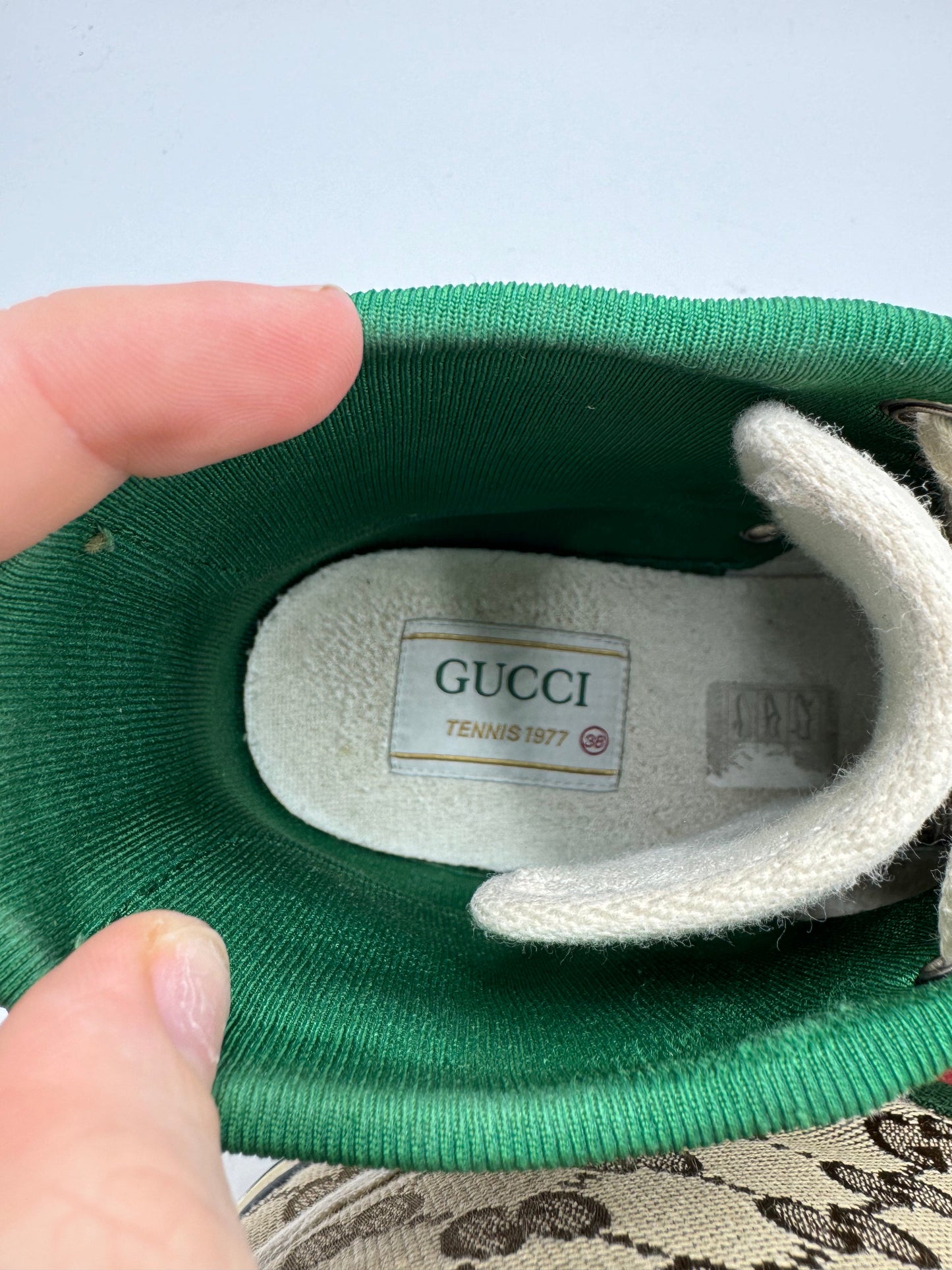 Gucci High Top GG Luxury Designer Sneaker In Size: 8 (38)