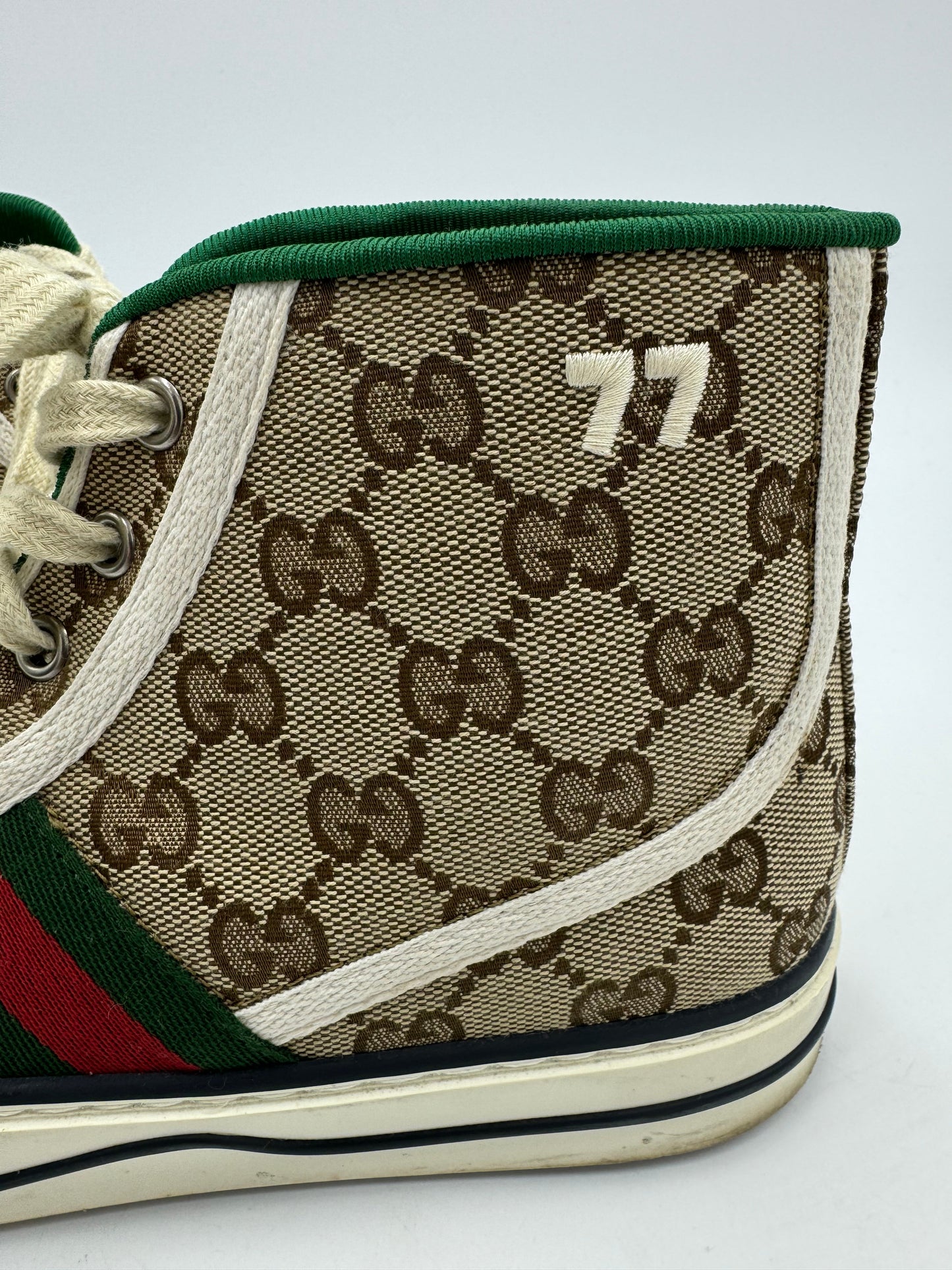 Gucci High Top GG Luxury Designer Sneaker In Size: 8 (38)