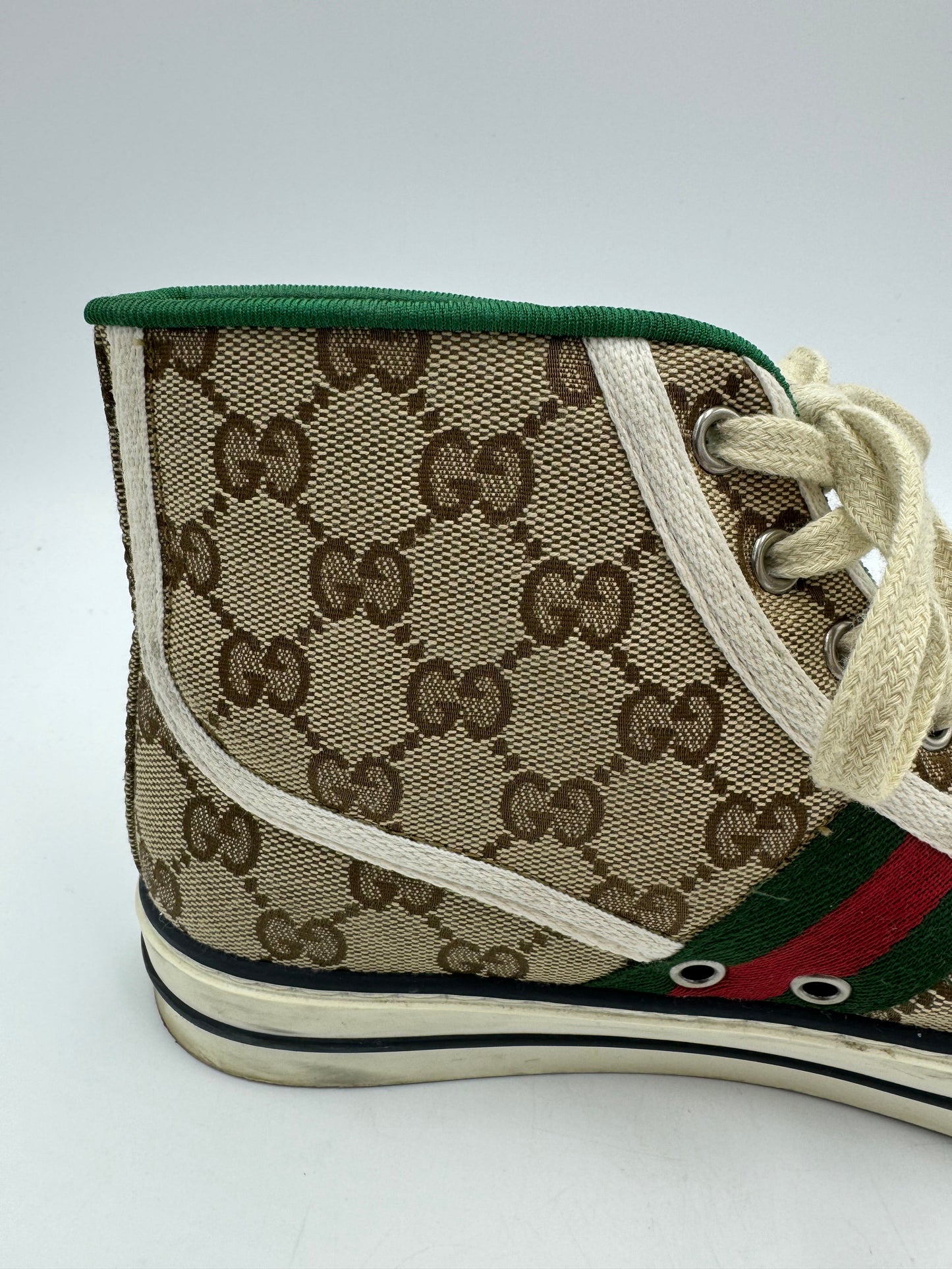 Gucci High Top GG Luxury Designer Sneaker In Size: 8 (38)