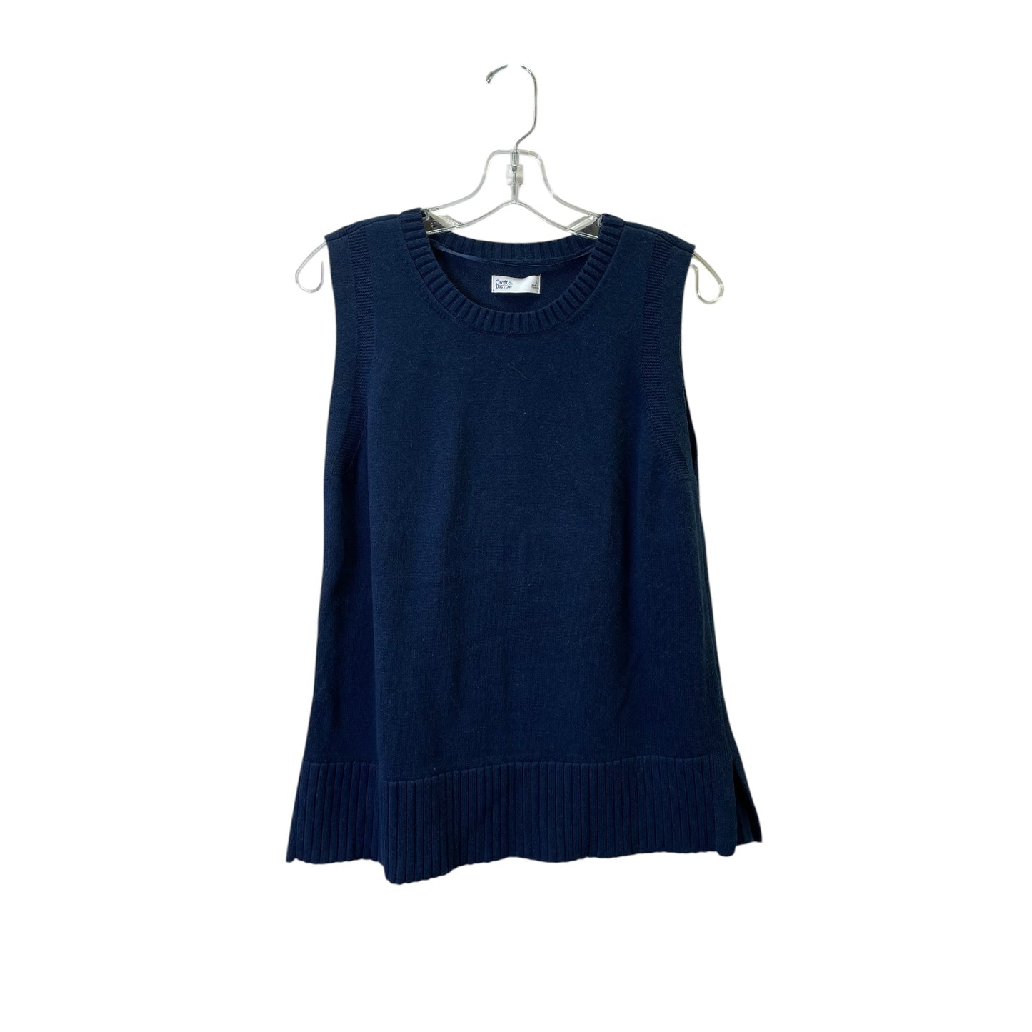 Vest Sweater By Croft And Barrow In Navy, Size:L