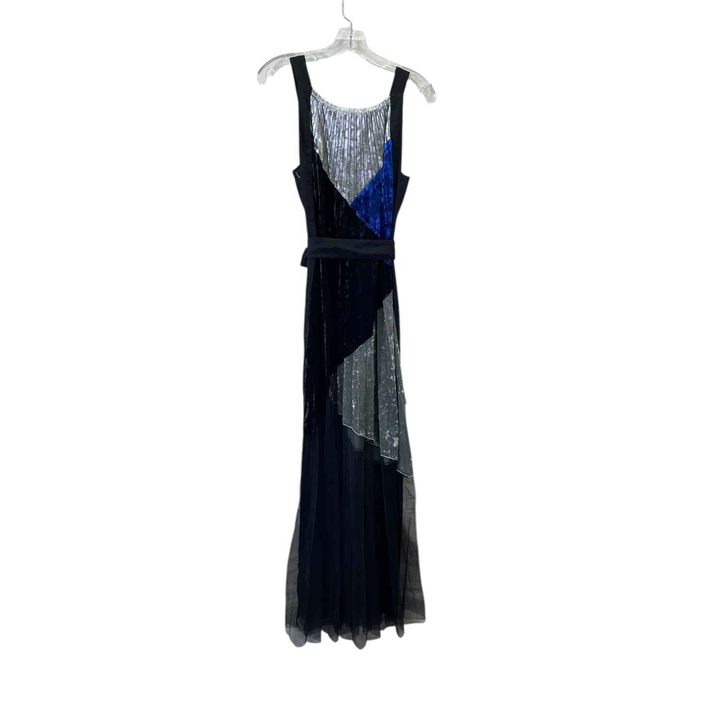 Dress Party Long By Bcbgmaxazria In Black & Blue, Size:Xxs