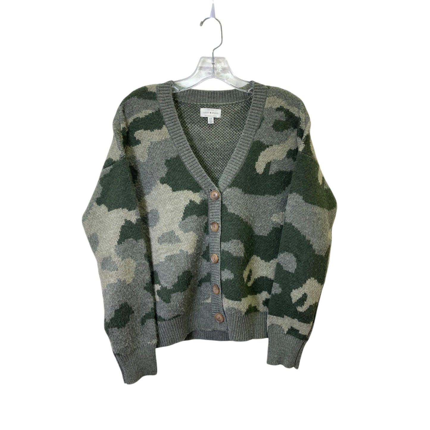 Sweater By Lucky Brand In Camouflage Print, Size:M