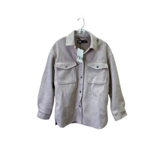 Jacket Shirt By Zara In Tan, Size:S