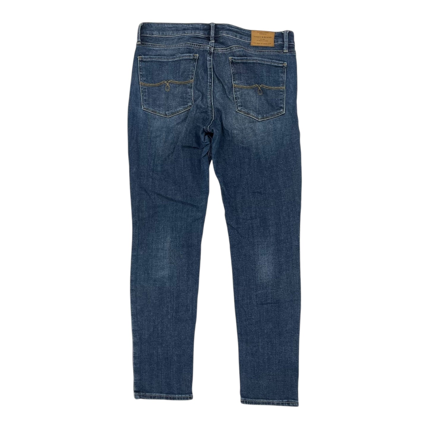 Jeans Straight By Lucky Brand In Blue Denim, Size:10