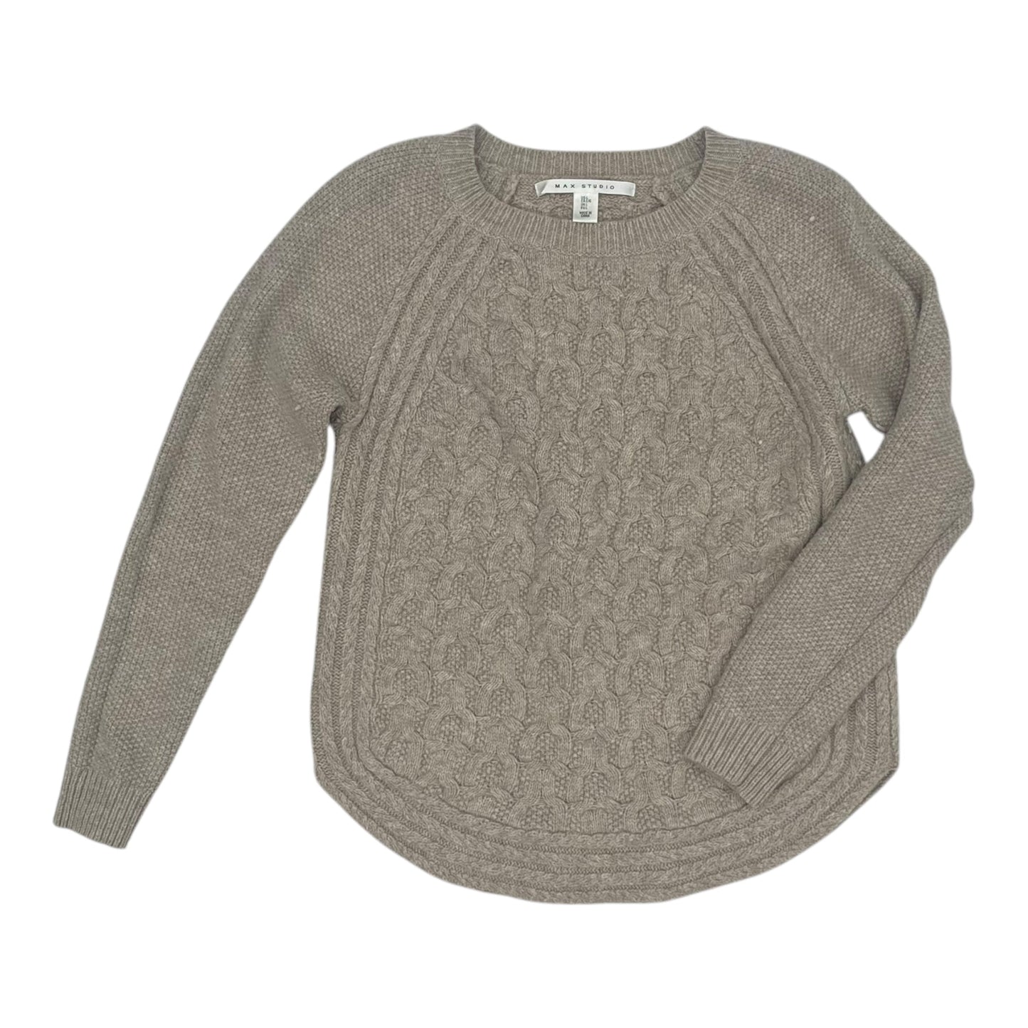 Sweater By Max Studio In Taupe, Size:L