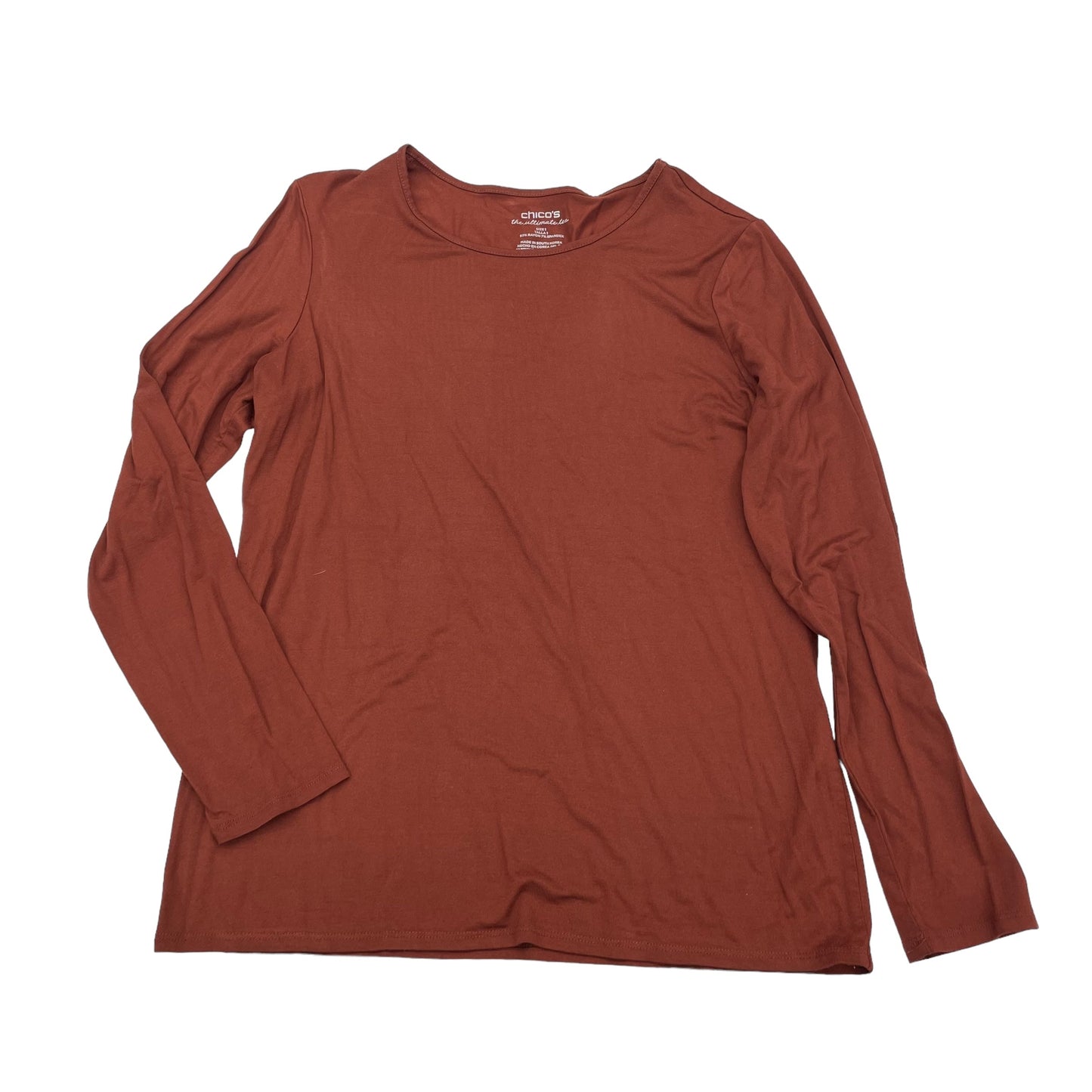 BROWN TOP LS BASIC by CHICOS Size:M