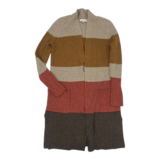 Sweater Cardigan By Loft In Tan, Size:M