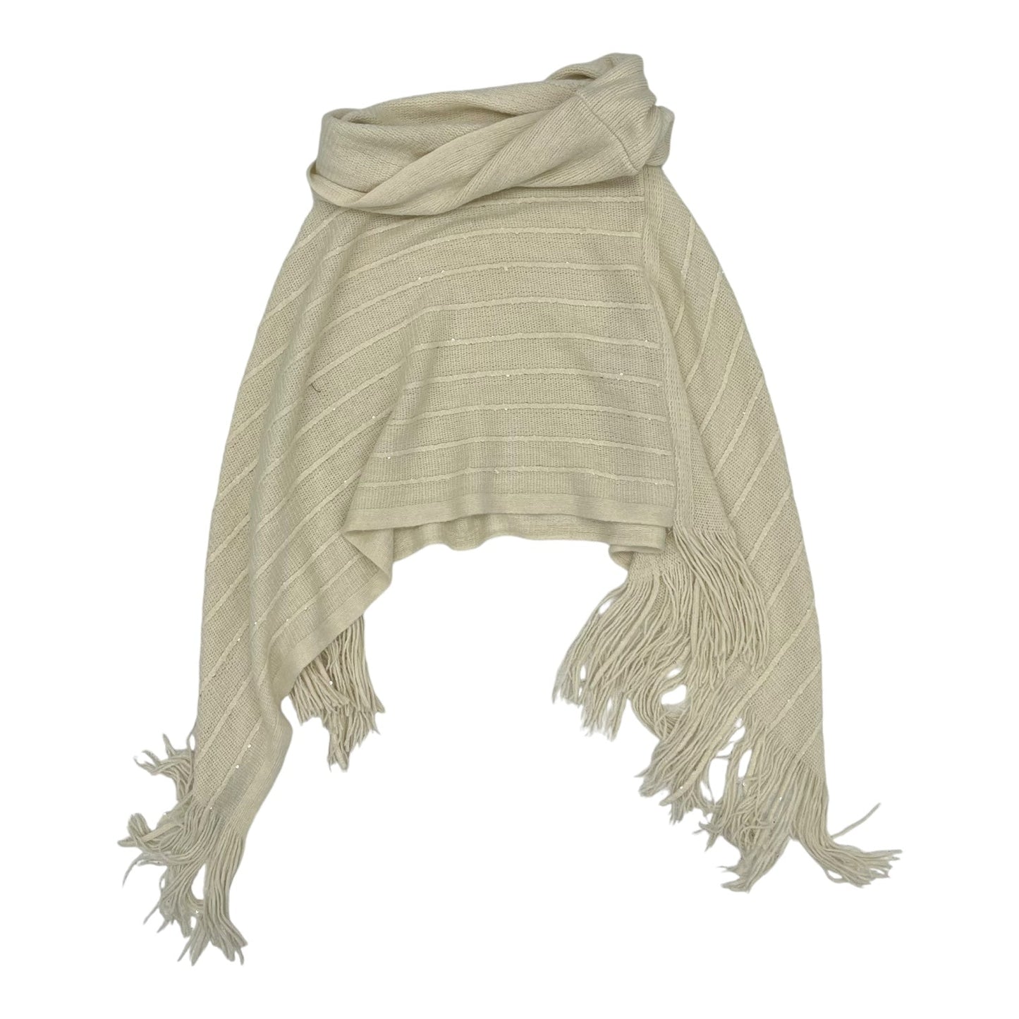 Poncho By Clothes Mentor In Cream, Size:Osfm