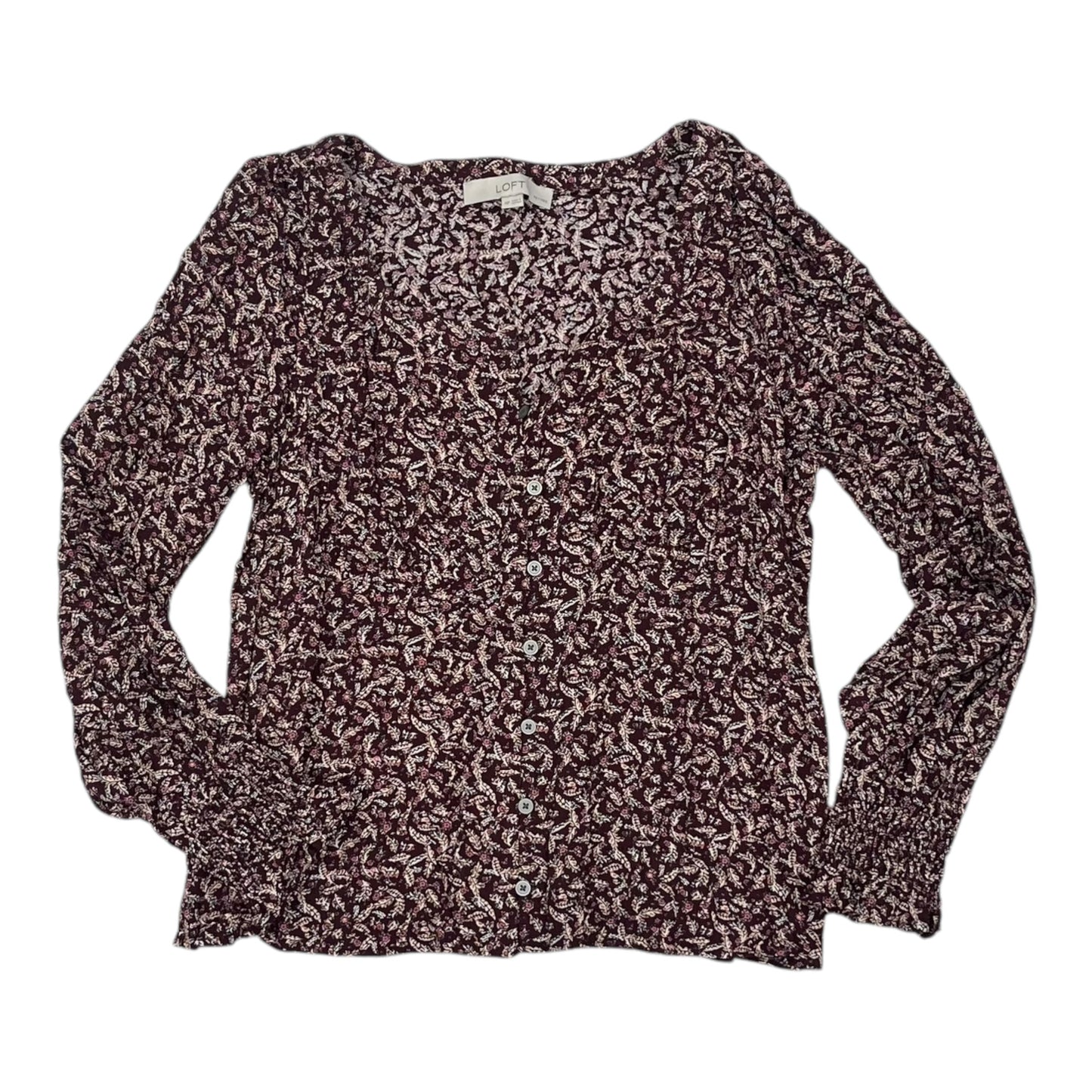 Top Ls By Loft In Maroon, Size:Mp