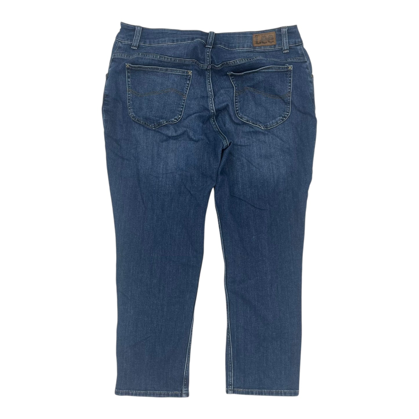 Jeans Straight By Lee In Blue Denim, Size:16