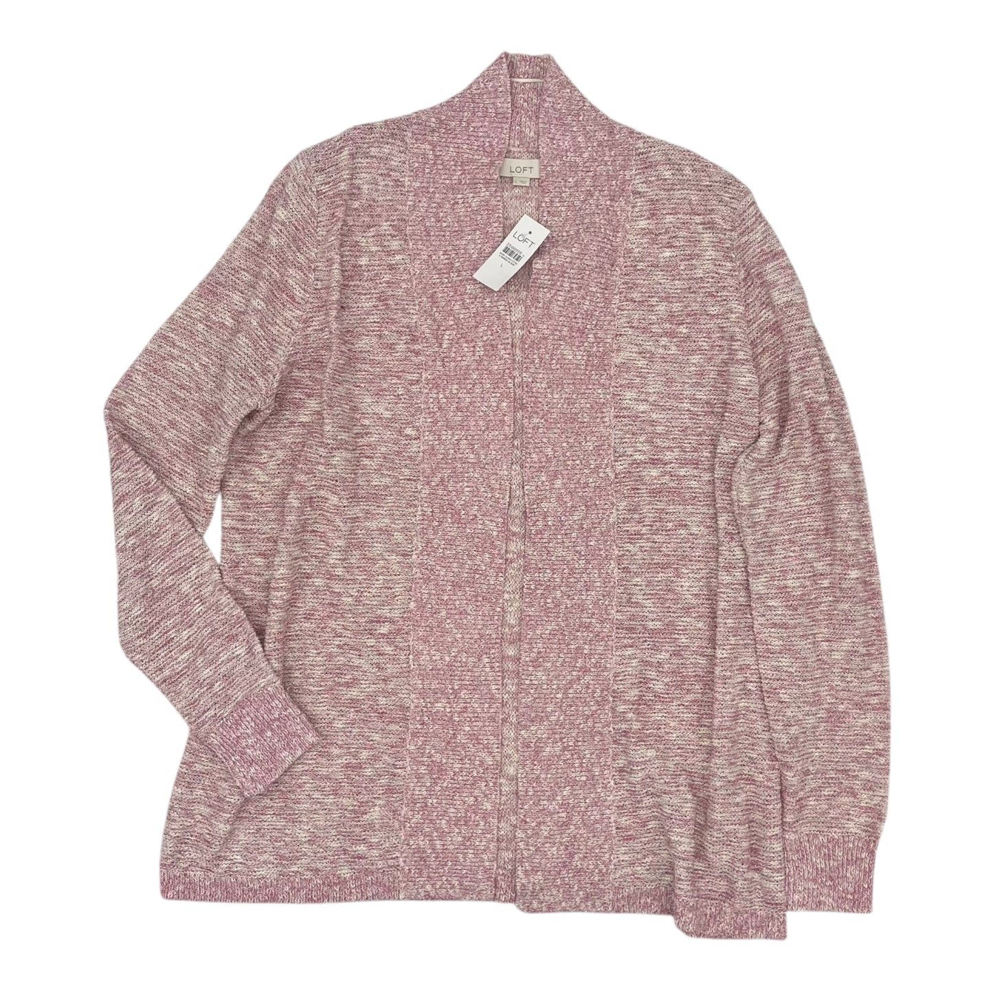 Sweater Cardigan By Loft In Pink, Size:L