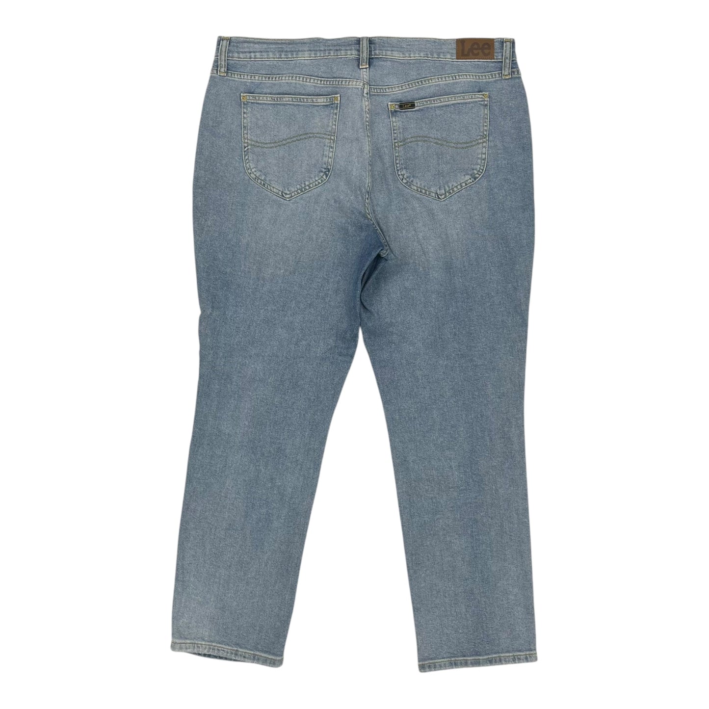 Jeans Straight By Lee In Blue Denim, Size:16