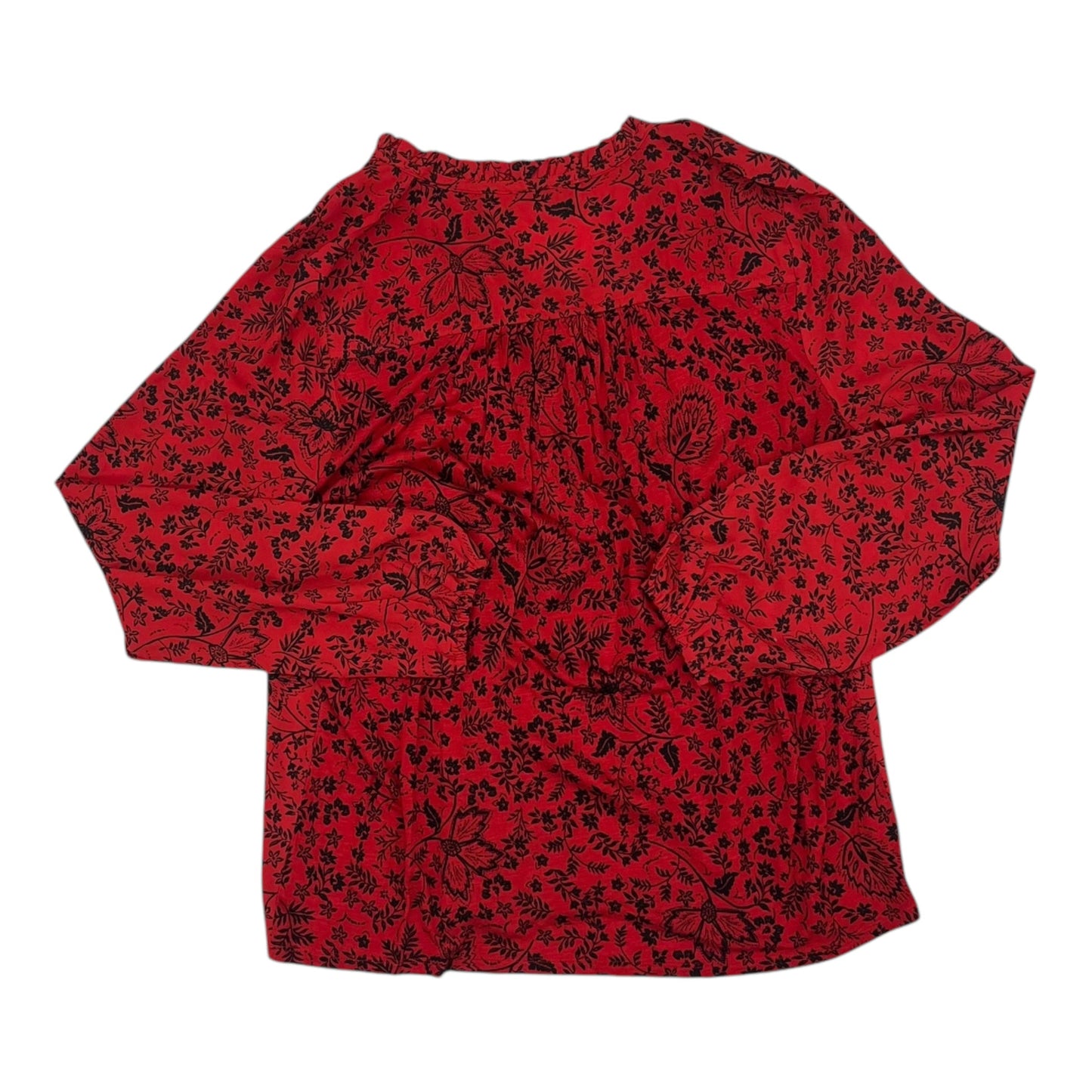 Blouse Ls By Loft In Red, Size:M