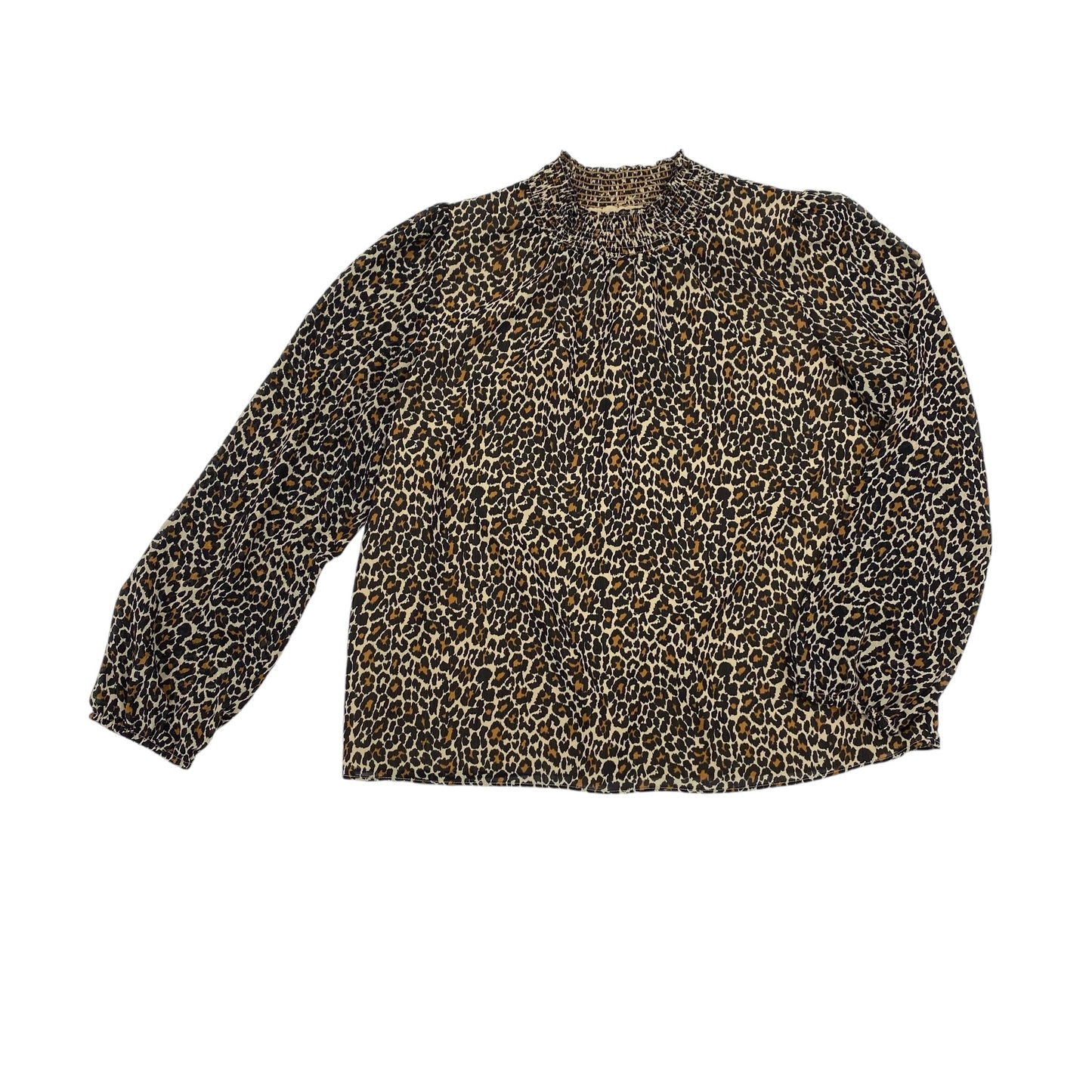 Blouse Ls By J. Crew In Animal Print, Size:M