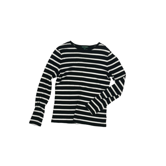 Top Ls By Ralph Lauren In Black & White, Size:M